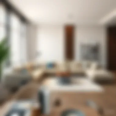 Elegant four piece corner sectional in a modern living room