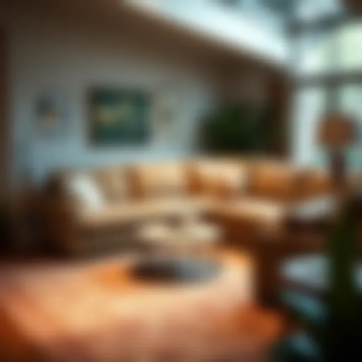 Optimal arrangement of a four piece corner sectional in a cozy setting