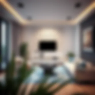 Plastic Hole Covers in Modern Design Stylish living room featuring plastic hole covers in wall design