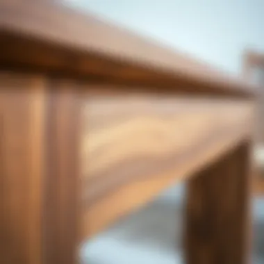 Close-up of the exquisite craftsmanship of walnut wood grain