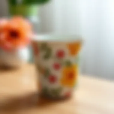 Elegant ceramic coffee mug with floral design