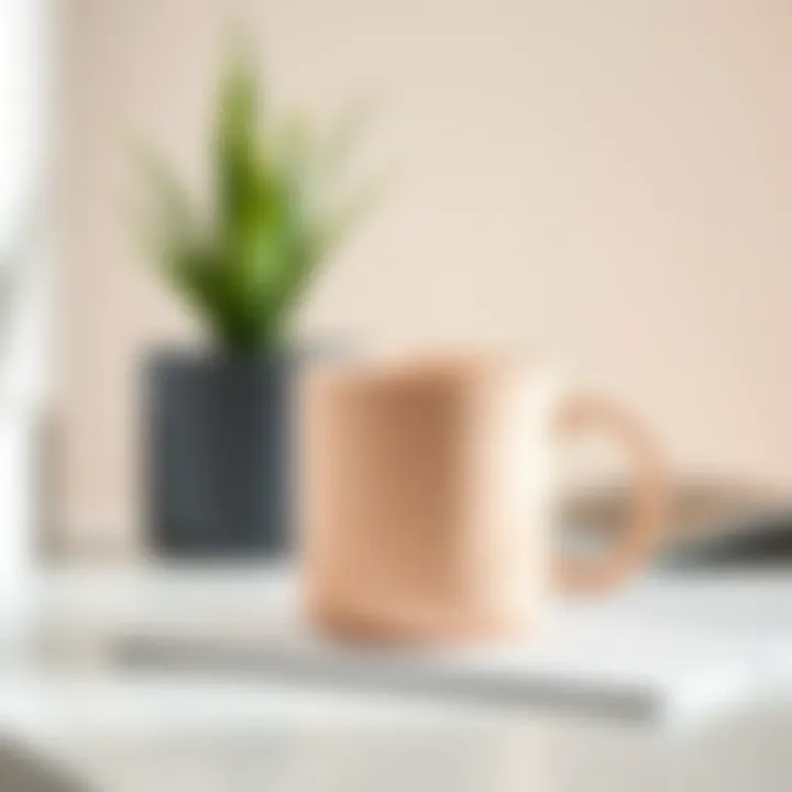 Modern minimalist coffee mug in pastel color