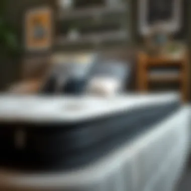 Close-up view of Zinus bed base materials emphasizing quality