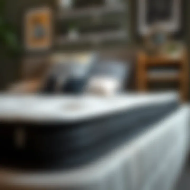 Close-up view of Zinus bed base materials emphasizing quality